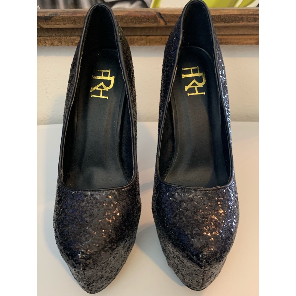 Black Glitter Heels